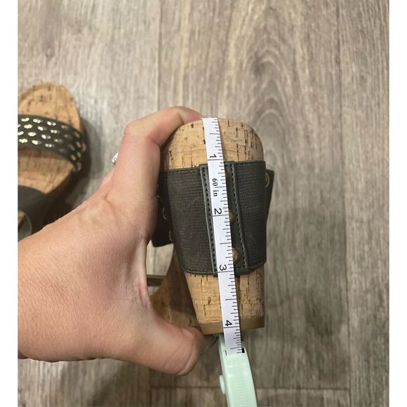 Cato Cork Wedge Heels Olive Green Size 8 - Picture 6 of 6